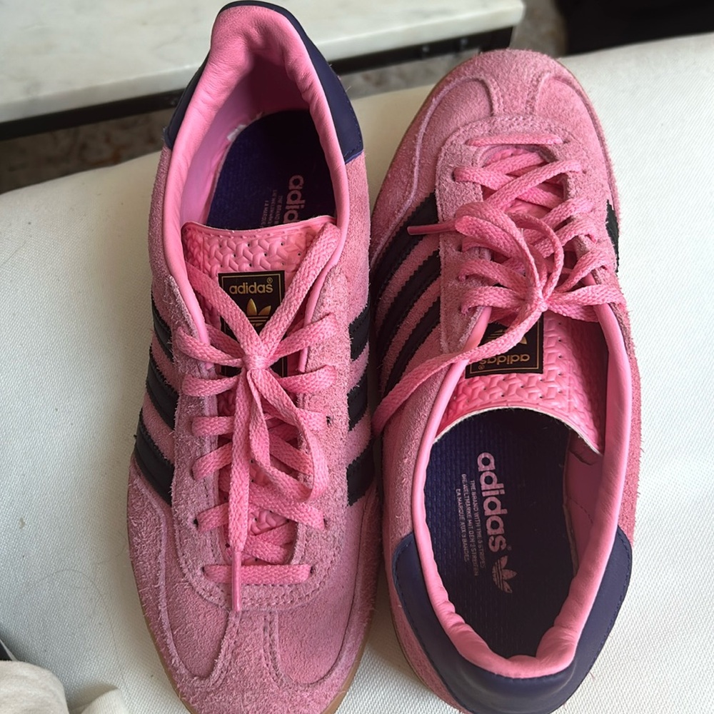Adidas gazelle pink/black/purple women’s size 7.5